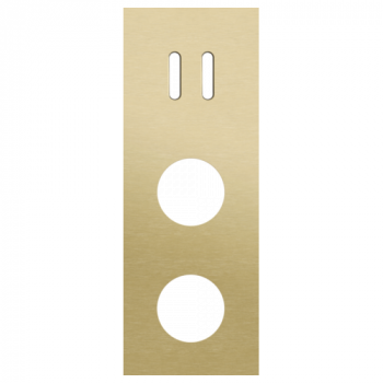 plaque de recouvrement triple verticale 71mm pour 1 fonction double commutation et pour 2 prises rocker alu gold brushed (code 227)