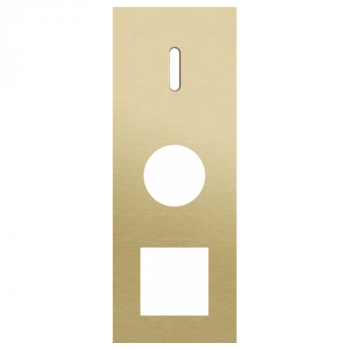 plaque de recouvrement triple verticale 71mm pour 1 fonction simple commutation, 1 prise et 1 fonction 45 x 45 rocker alu gold brushed (code 227)