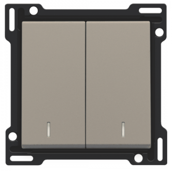 niko set de finition pour poussoir double avec voyant bronze coated (123)