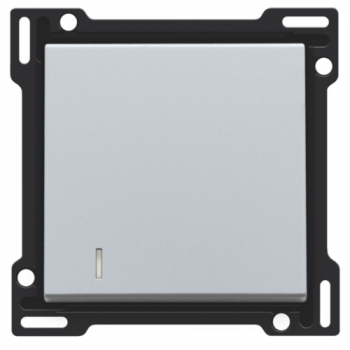 niko afwerkingsset met lens voor enkelvoudige schakelaar - drukknop sterling coated (121)