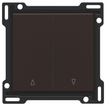 niko set de finition pour bouton-poussoir double pour volets dark brown coated (124)
