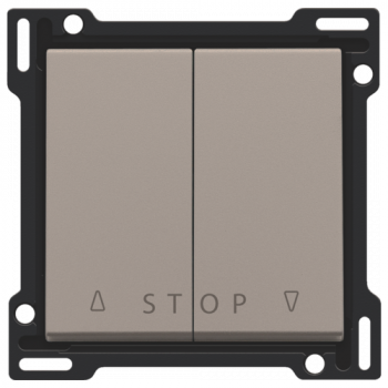 NIKO afwerkingsset  voor tweevoudige rolluikdrukknop 'stop' voor elektronische sturingen brown coated  (123)