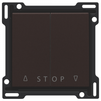 NIKO afwerkingsset  voor tweevoudige rolluikdrukknop 'stop' voor elektronische sturingen dark brown coated  (124)