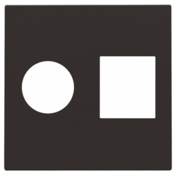 niko afwerkingsset voor enkelvoudige coaxaansluiting en netwerkaansluiting rj45 dark brown coated (124)