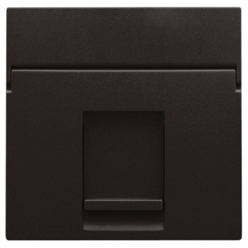 niko centraalplaat data voor 1 x rj aansluiting utp cat 5e vlak dark brown coated (124)