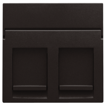 niko centraalplaat data voor 2 rj outlets dark brown coated (124)