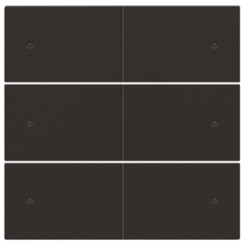 niko afwerkingsset voor 6-voudige potentiaalvrije drukknop 24v met leds dark brown coated (124)