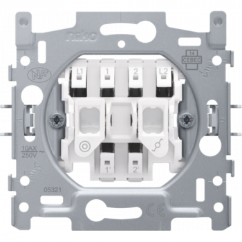 niko socle pour interrupteur double : inter. va-et- vient et bouton poussoir n.o ou n.f 10a connexion rapide