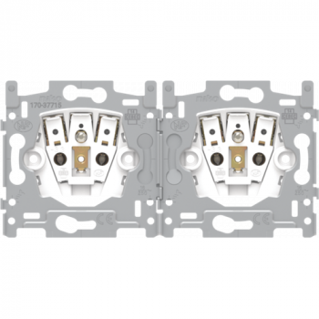 niko socle pour prise de courant double horizontale avec broche de terre et obturateurs de protection 21mm connexion rapide