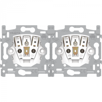 niko sokkel voor dubbel stopcontact horizontaal met penaarde /beschermingsafsluiter 28.5mm insteekklemmen