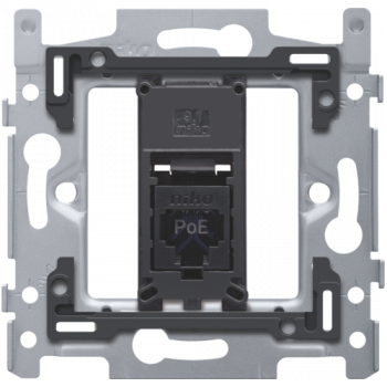 niko 1 rj45 aansluiting utp cat 6 klaar voor poe++, vlak,schroefbevestiging