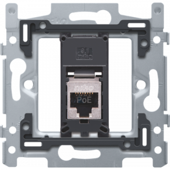 niko 1 connexion rj45 stp cat 6a prêt pour poe++, plat, fixation à vis