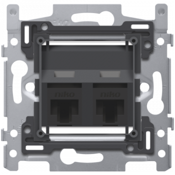 niko 2 rj45 aansluitingen utp cat 6 klaar voor poe++, schuine uitvoering , schroefbevestiging niko 2 rj45 aansluitingen utp cat 6 klaar voor poe++, schuine uitvoering , schroefbevestiging
