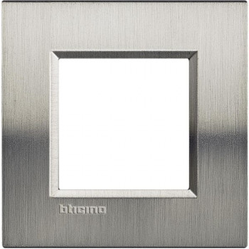 BTICINO living light plaque rectangulaire 2 mod. acier brossé
