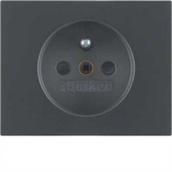 k1 afwerkingsset wandcontactdoos met aarding polar antraciet mat