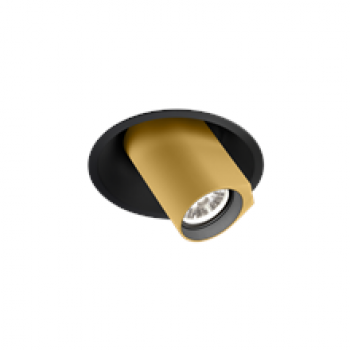 wever & ducre bliek round recessed 1.0 par16 max 12w black + gold spot blade springs