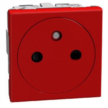 light now vlakke contactdoos 2p+a 2 modules rood