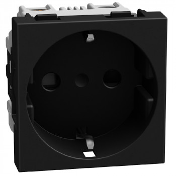 light now contactdoos 2p+a (randaarding-schuko) 2 modules zwart