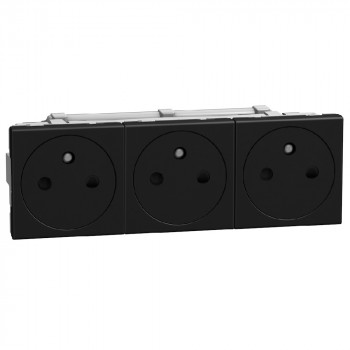 light now voorbekabeld contactdoos 3x2 p+a 4 modules zwart