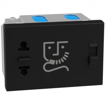 light now contactdoos scheerapparaat 230v 3 modules zwart