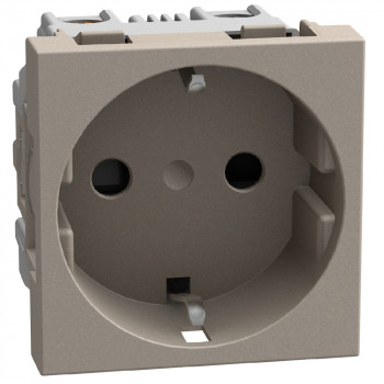 light now contactdoos 2p+a (randaarding schuko) 2 modules stone