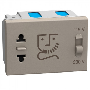light now contactdoos vr scheerapparaat 230v 3 modules stone