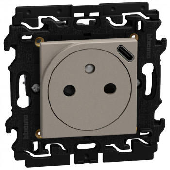 light now contactdoos 2p+a+usb-c 2 modules stone