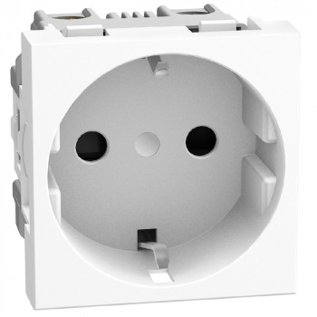 light now contactdoos 2p+a (randaarding/schuko) 2 modules wit