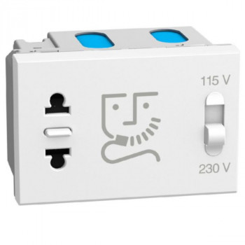 light now contactdoos voor scheerapparaat 3 modules 230v wit