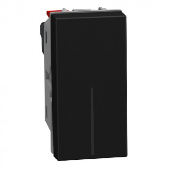 BTICINO light now drukknop no-ng 10a 1 module zwart
