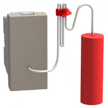 BTICINO light now drukknop met trekmechanisme 10a 1 module stone