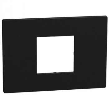 light now plaque large horizontale pour 2 modules noir