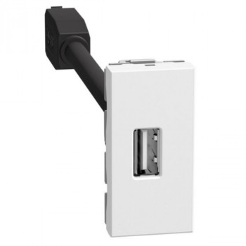 light now voorbekabelde usb-a connector 1 module wit