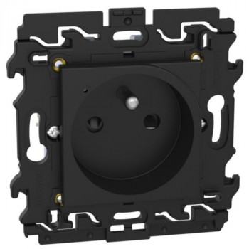 light now with netatmo contactdoos 2p+ penaarding 2 modules zwart