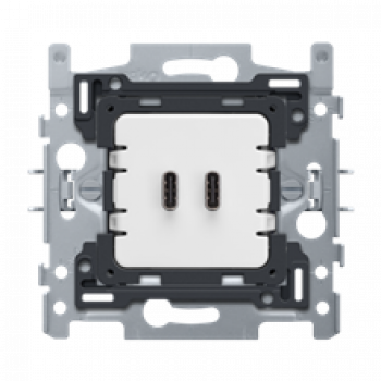 niko double chargeur usb-c intelligent , 45w pd, fixation par griffes