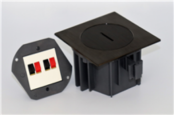 SQUARE IP66 arpi vloerstopcontact voor aansluiting 2 luidsprekers black brushed (18)
