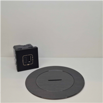 arpi prise de sol pour raccordement usb a + c black brushed ( 18 )