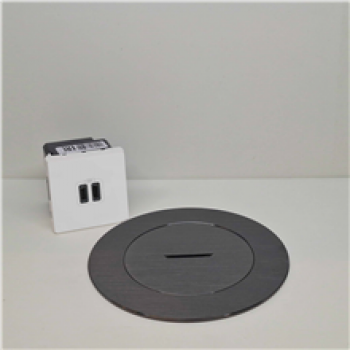 arpi vloerstopcontact usb c + c black brushed (18 )
