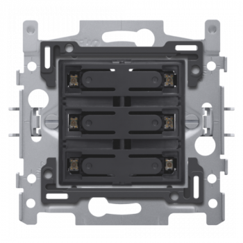 niko socle pour sextuple bouton-poussoir libre de potentiel 24v n.o avec led bleue fixation par griffes