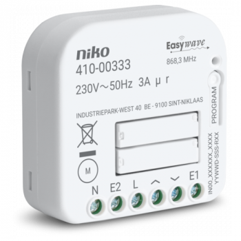 NIKO récepteur rf à encastrer pour la commande des volets NIKO récepteur rf à encastrer pour la commande des volets