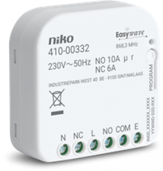 NIKO récepteur easywave sans fil contact va-et-vient 10a230v 1canal (à encastrer)