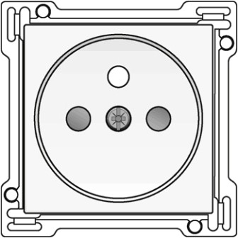 NIKO plaque centrale pour prise de courant 2p+t 28.5mm