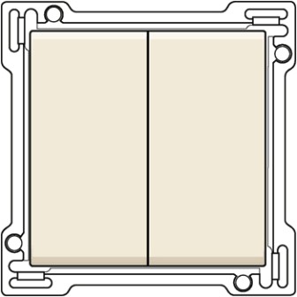 NIKO ORIGINAL niko set de finition pour fonctionalité avec deux touches cream NIKO ORIGINAL niko set de finition pour fonctionalité avec deux touches cream