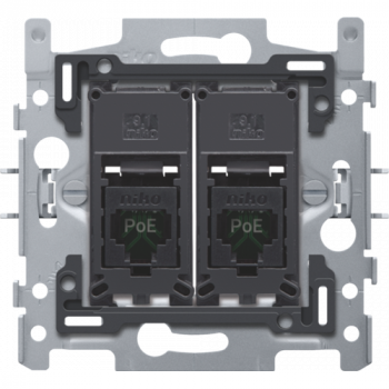niko 2 rj45 aansluitingen utp cat 5e klaar voor poe++ klauwbevestiging, vlak niko 2 rj45 aansluitingen utp cat 5e klaar voor poe++ klauwbevestiging, vlak